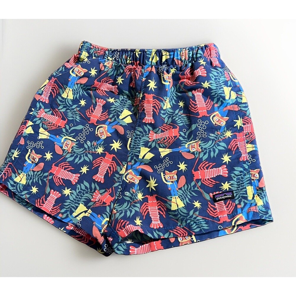 Patagonia Baby Baggies Shorts scuba cat & lobsters size 4t